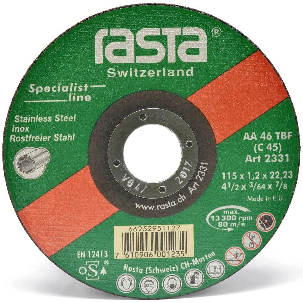 Disco Corte Acero Inox. 41/2"x 1 Mm Rasta