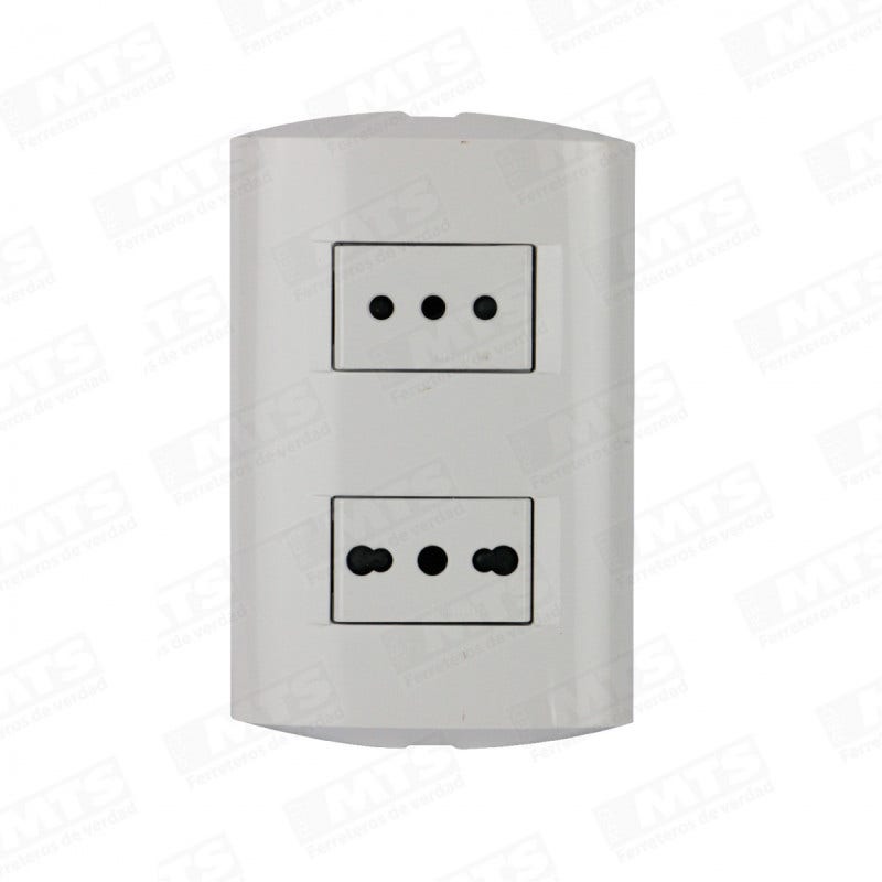 Enchufe Hembra Embutido Doble 10/16a Blanco Bticino