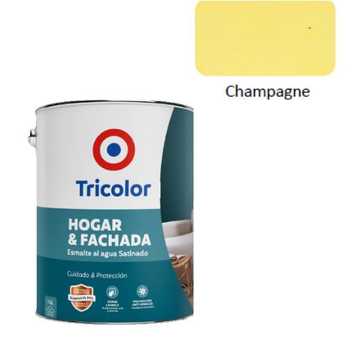 Esmalte Agua Hogar/Fachada Champagne Gl Tricolor