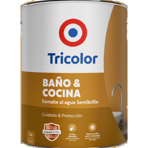 Esmalte Agua Baño/cocina Blanco Gl Tricolor