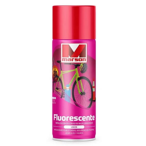 ESMALTE SPRAY FLUORESCENTE ROJO 485ML MARSON