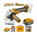 Esmeril Angular Inalam 4 1/2 20v + BaterÍa Y Cargador Ingco