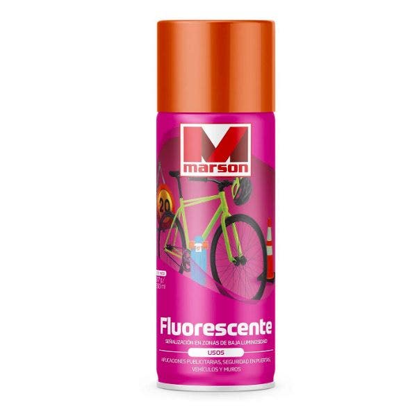 ESMALTE SPRAY FLUORESCENTE NARANJA 485ML MARSON