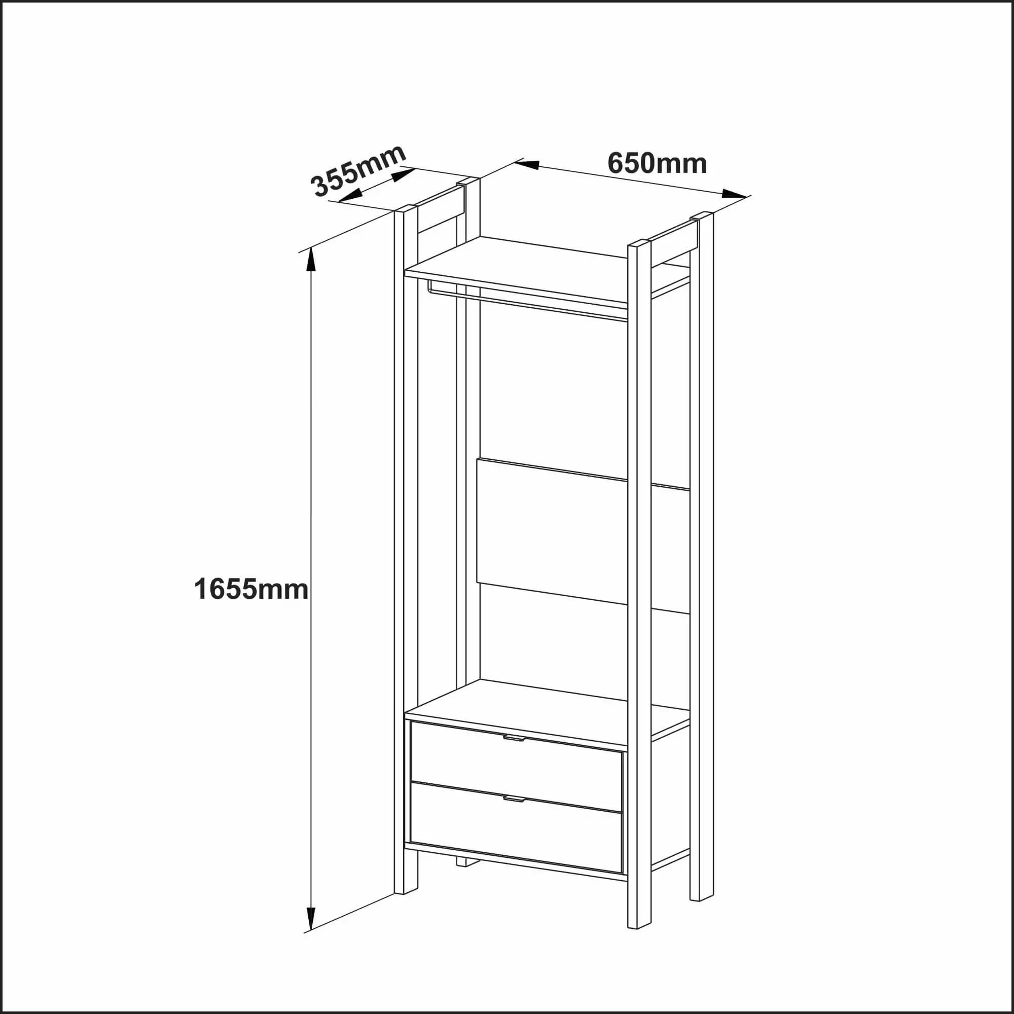 Gabinete Oficina 2 Puertas Almendra 60x171.5x31.5 Tecnomobili