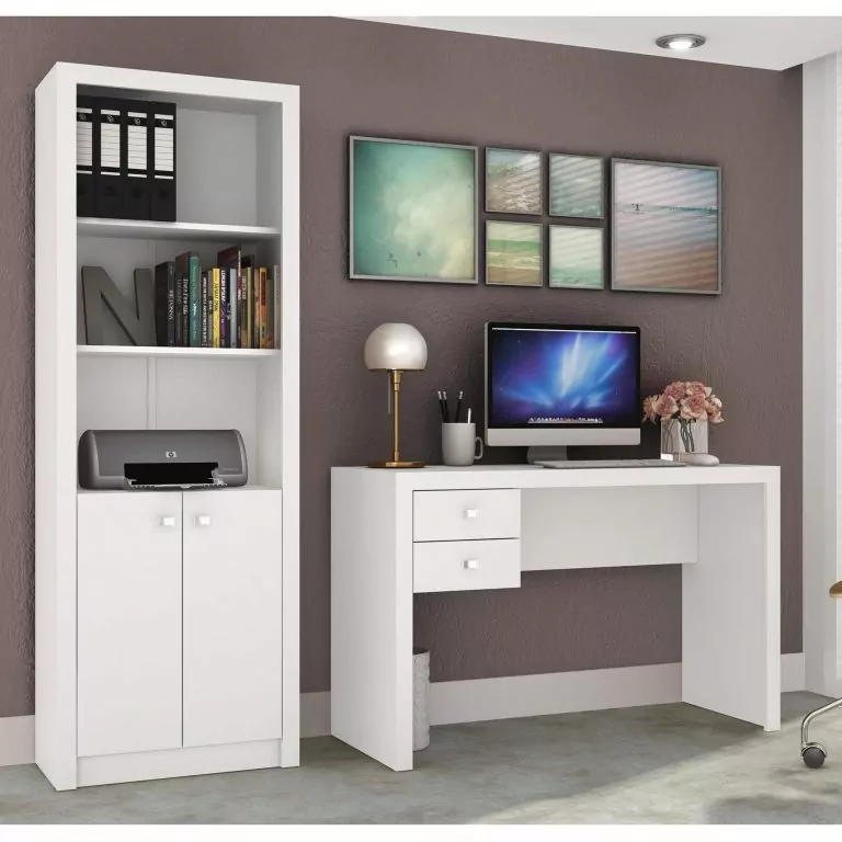 Gabinete Oficina 2 Puertas Blanco 60x171.5x31.5 Tecnomobili