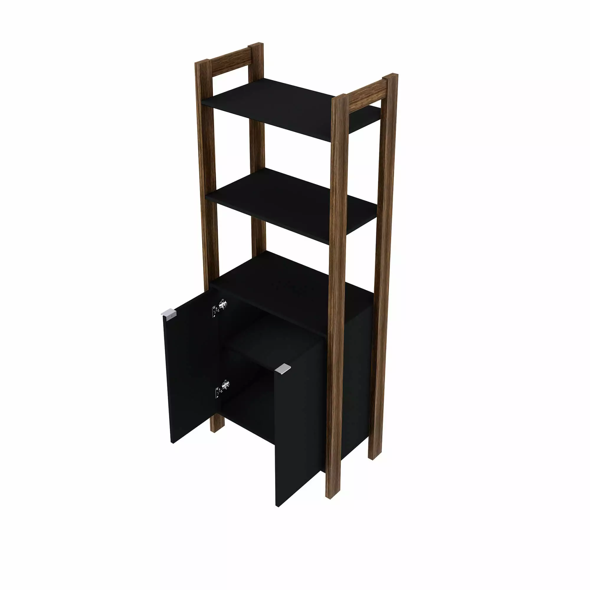 Gabinete Alto 2 Puertas Negro Nogal 65x165.5x33.5 Tecnomobili