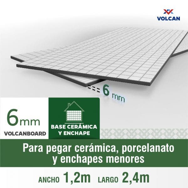 INTERNIT BASE CERAMICA 6MM X 1.20 X 2.40MT VOLCAN