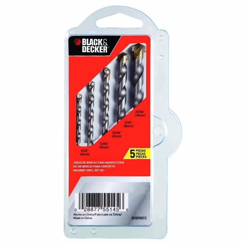 Juego Brocas 5 Pzs Concreto Black+decker