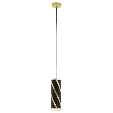 Lampara Colgar Pinto Negro Dorado 1l E27 Eglo