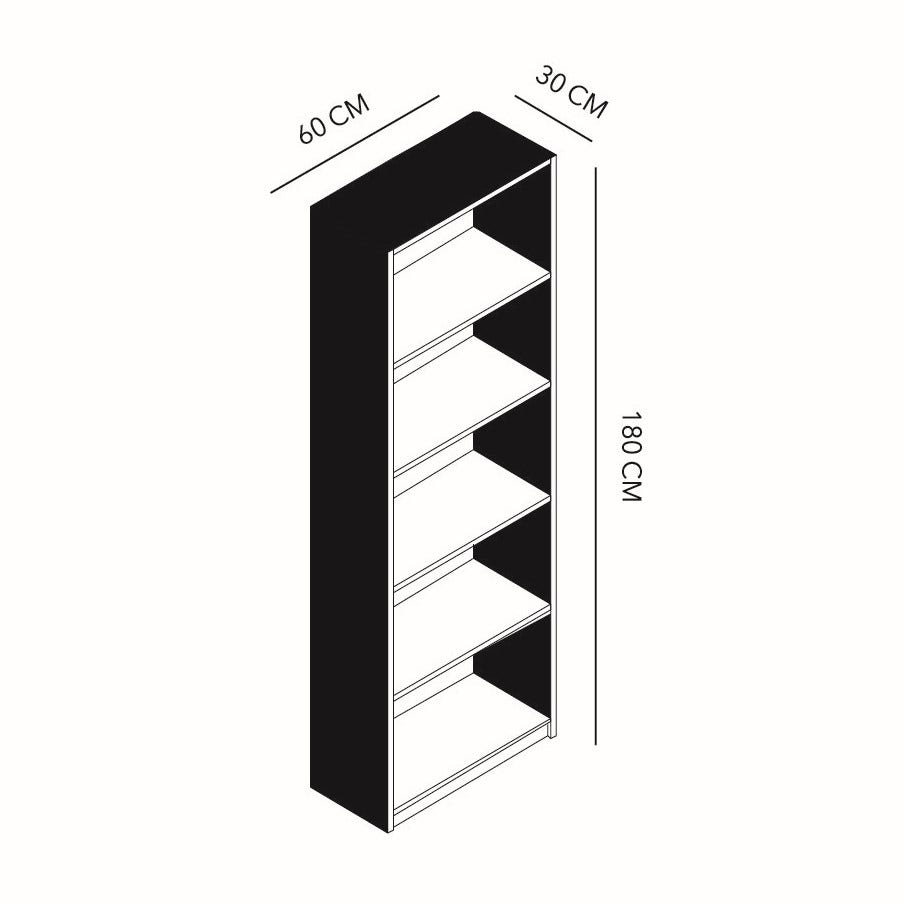 Librero 6 Niv 60x30x180 Carvalo 927951 Mobikit
