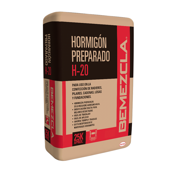 Mortero Hormigón Preparado H20 x 25Kg Bemezcla