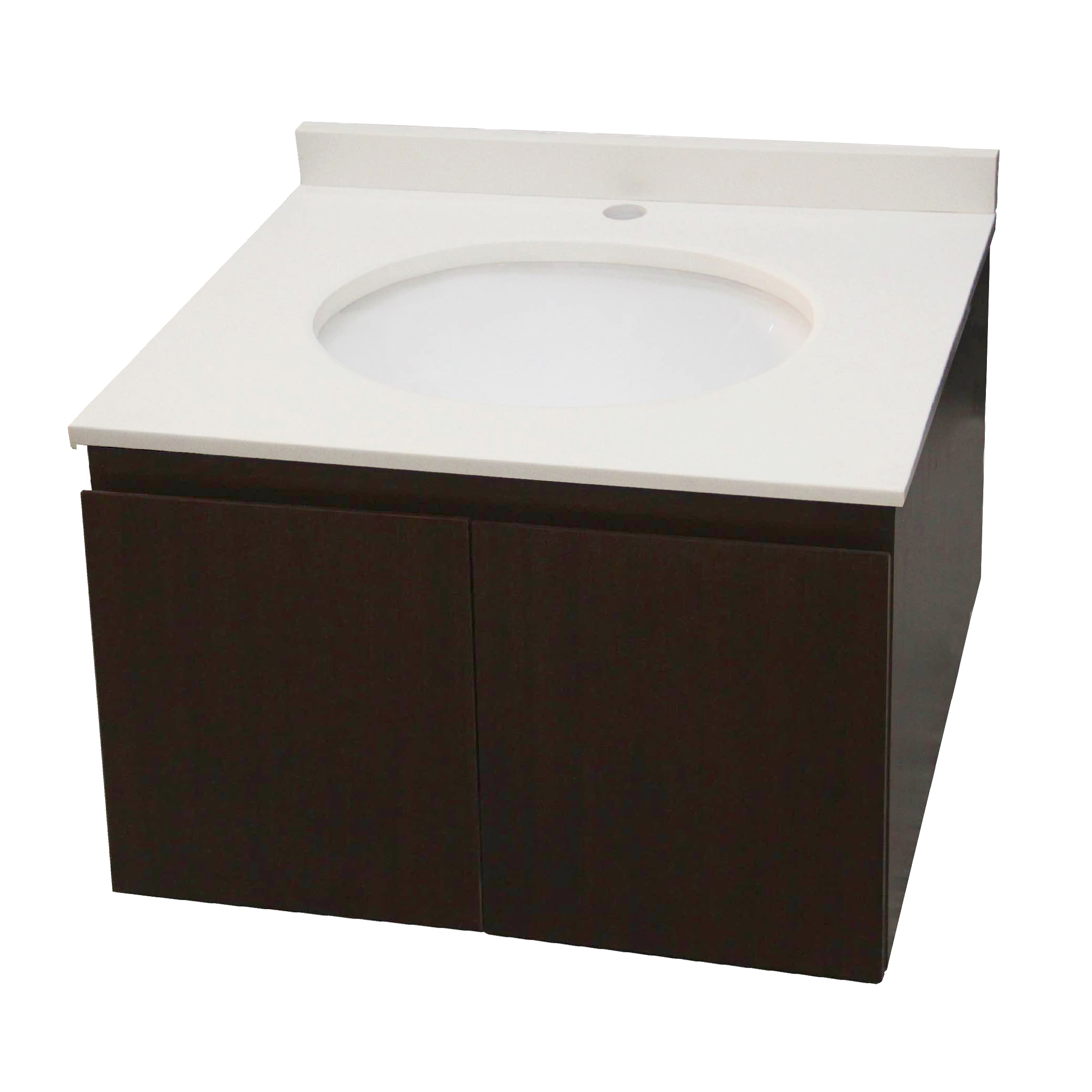 Vanitorio Cub Cuarzo 60cm Puertas Y Anclado Wengue