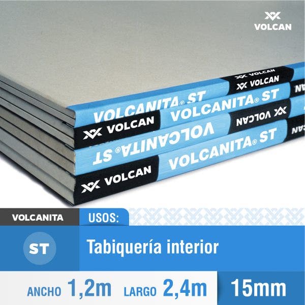 PLACA YESO CARTON ST/BR 15 MM 1.20 X 2.40MT