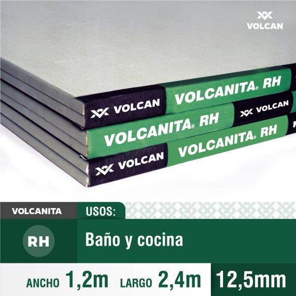 PLACA YESO CARTON RH/BR 12.5 MM 1.20 X 2.40