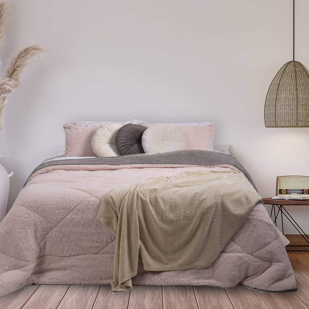 Plumon Sherpa 1.5 Pl Rosa Gris Mashini