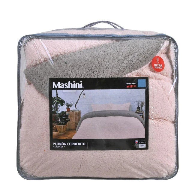 Plumon Sherpa 1.5 Pl Rosa Gris Mashini