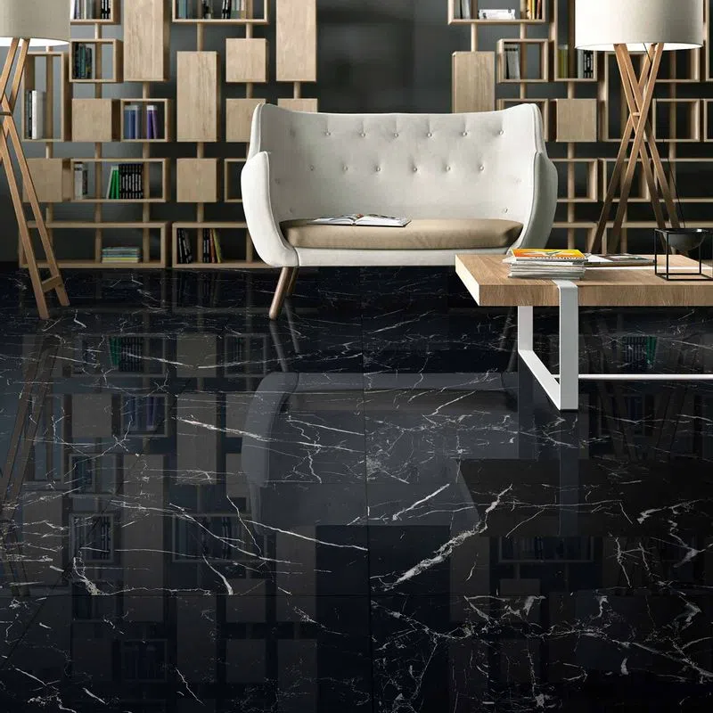 Porcelanato Black Marquina Pulido 60x60 (cj1.44m2)
