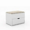 Pouf Con Gabinete Y Zapatero Blanco 38x54.5x33 (Sin Armar)