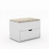 Pouf Con Gabinete Y Zapatero Blanco 38x54.5x33 (Sin Armar)