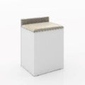 Pouf Con Gabinete Blanco 38x54.5x33 Tecnomobili (sin Armar)