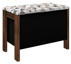Pouf Baúl Negro Nogal 65x48x35.5 Tecnomobili (sin Armar)