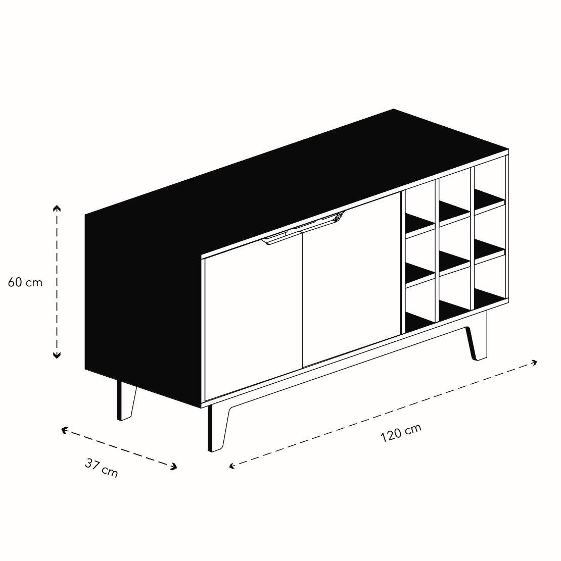 Rack Bar Kazan 120x38.5x47cm 1204014 Mobikit (Sin Armar)