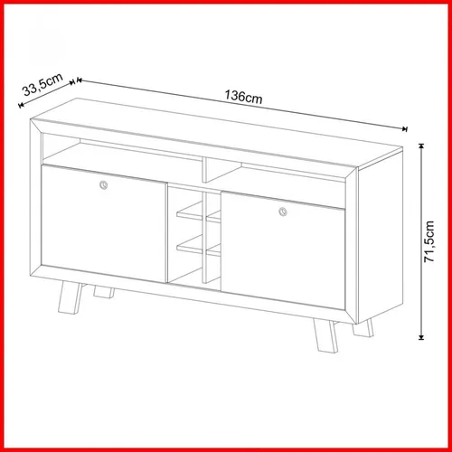 Rack Bar TV 60" Nogal 145.5x71x37.5 Tecnomobili