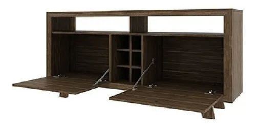 Rack Bar TV 60" Nogal 145.5x71x37.5 Tecnomobili