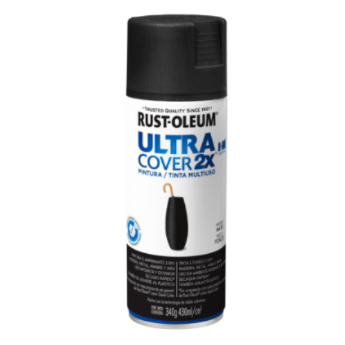 Spray Ultra Cover X2 Mate Negro 340gr Rust-oleum