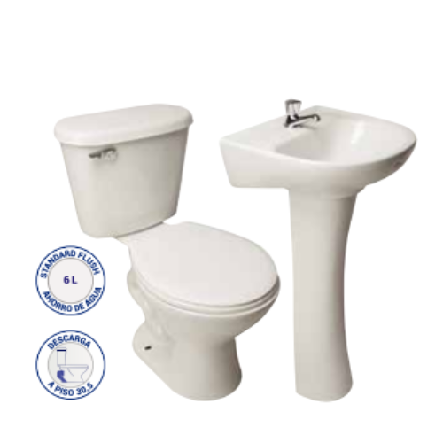 Sala De Baño Pronto Descarga 30cm Blanco Fanaloza