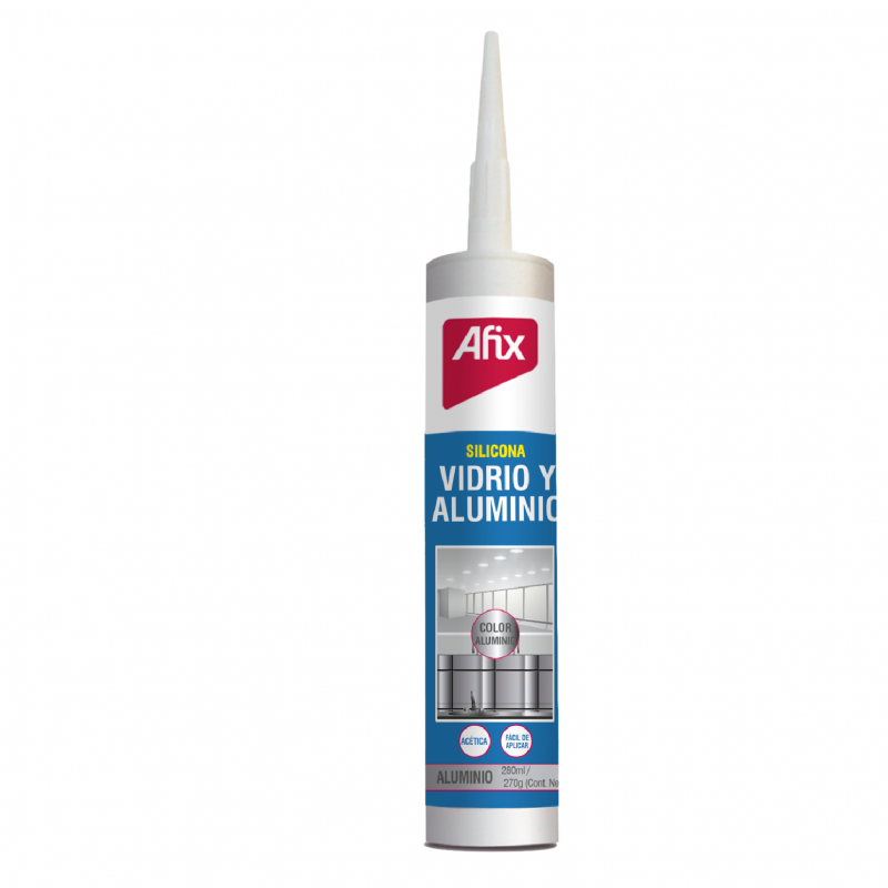 Silicona Vidrio-aluminio 300 Ml Aluminio Afix