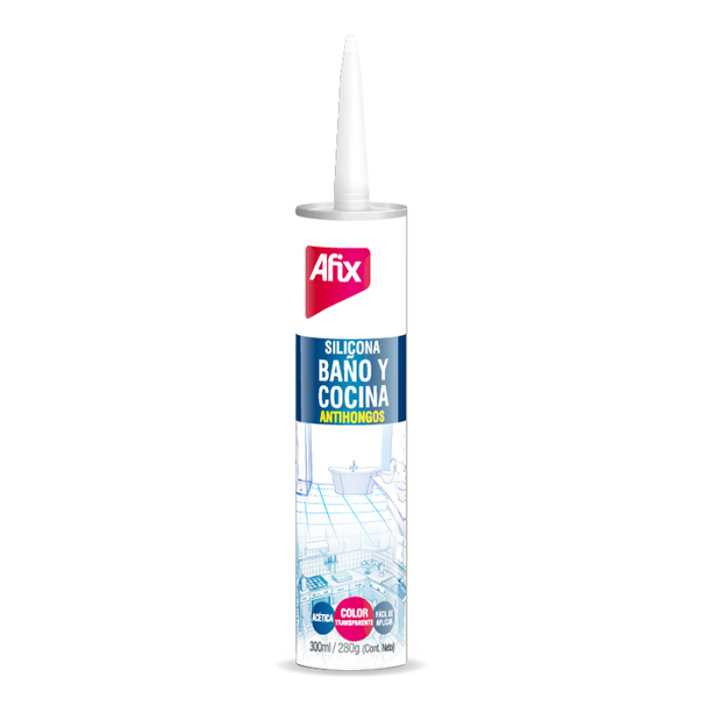 Silicona Baño Y Cocina Transparente 300ml Afix