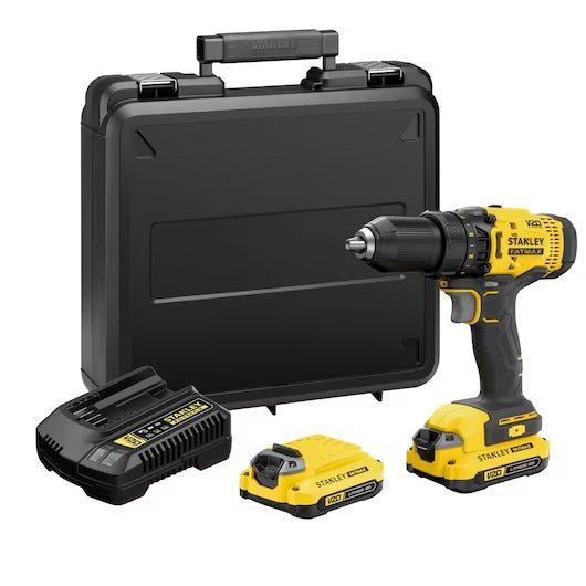Taladro Percutor Inalámbrico 20v+2 Baterías+cargador Scd711c2k Stanley