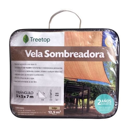 Vela Sombra Triangular 5 X 5 X 7 Beige 120gr