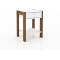 Velador 1 Cajón 1 Repisa Blanco Nogal 41x54.5x35.5 Tecnomobili