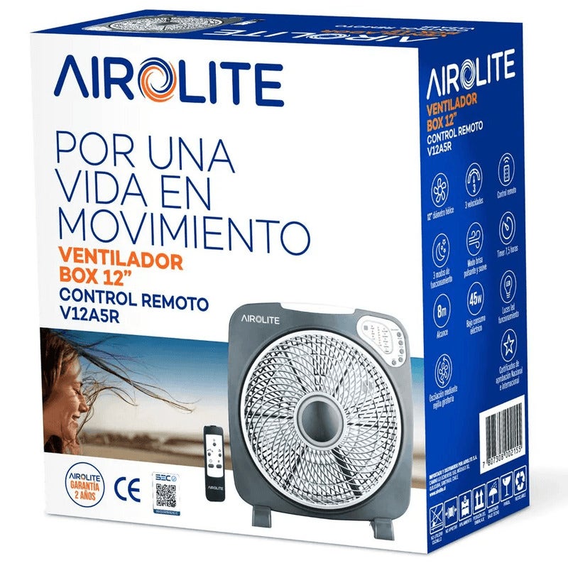 Ventilador Piso-mesa 12control Rem. Timer Airolite