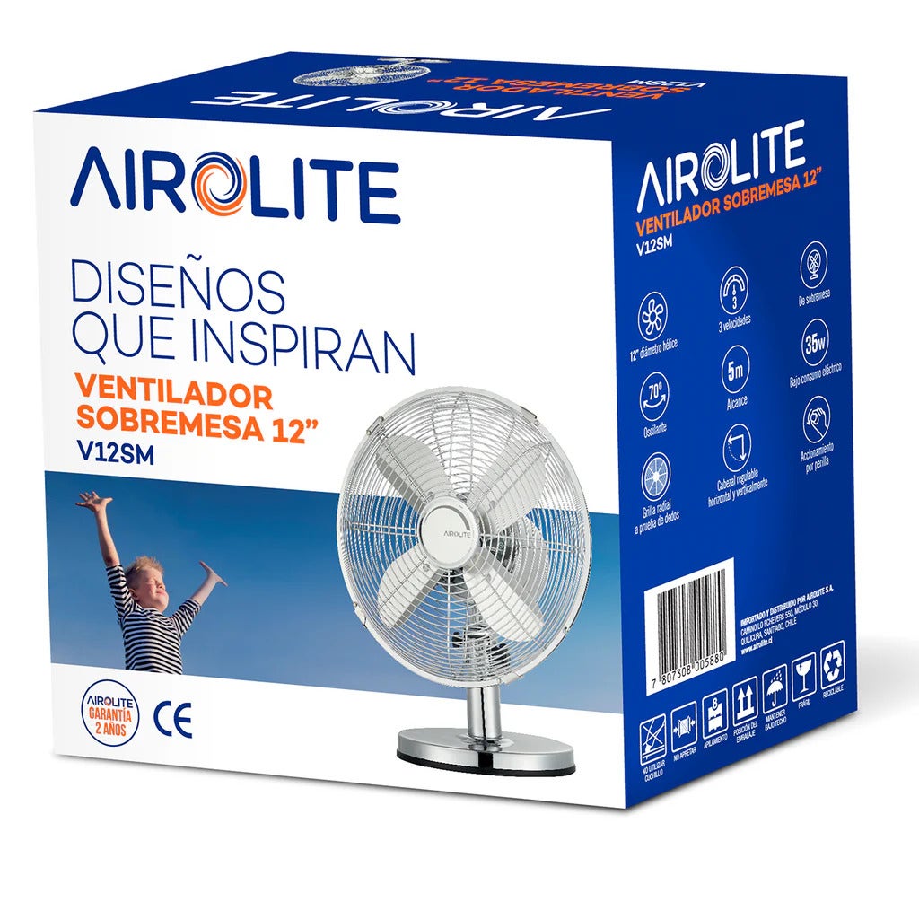 Ventilador Sobremesa Metal 12" V12sm Airolite