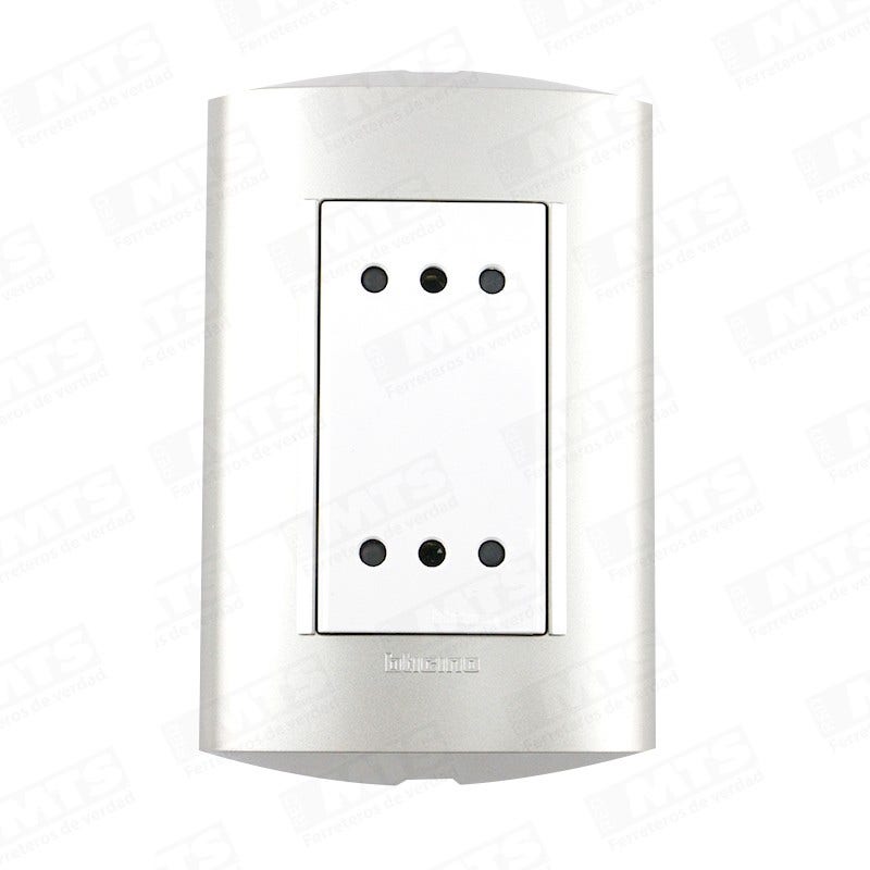 Enchufe Embutido Doble 10A Blanco Perla Bticino
