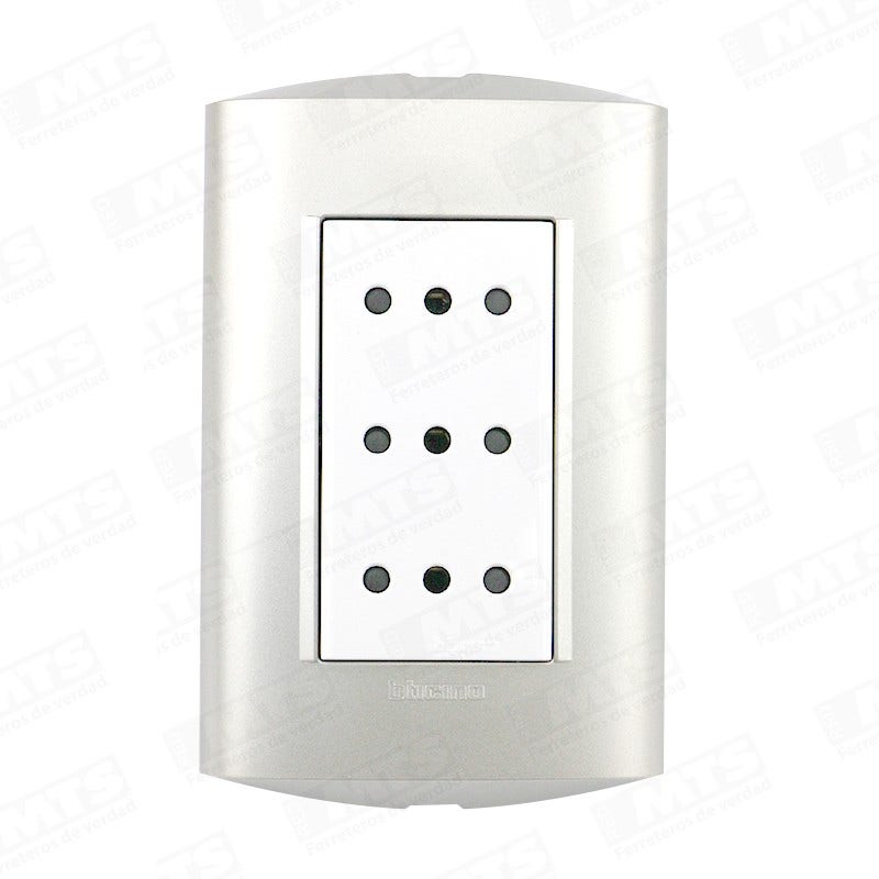 Enchufe Embutido Triple 10A Blanco Perla Bticino