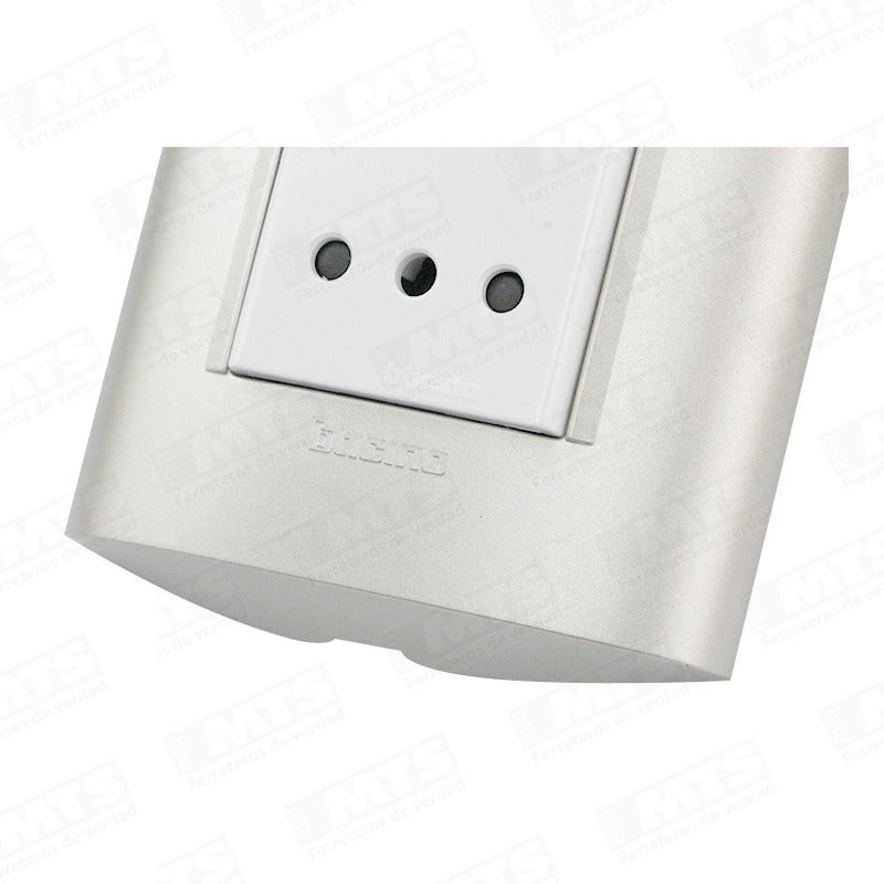 Enchufe Embutido Triple 10A Blanco Perla Bticino